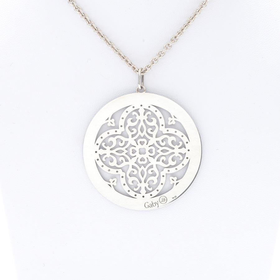 Pendentif Argent Avec Chaîne - Motif Eole Rosace - Neuf Avec étiquettes - Envoi De France